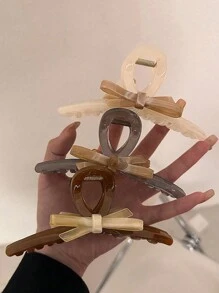 1pc/2pcs/3pcs New Acrylic Bowknot Large Hair Claw Hair Claws, Sweet & Versatile For Women, Spring/Summer - Multicolor - View 10