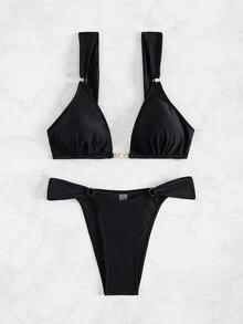 2pcs Women's New European And American Style Bikini Set, For Summer Beach Vacation