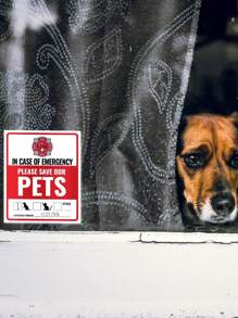 1/4 件紧急宠物警报贴纸，防紫外线防水，用于火灾和紧急情况的狗救援标志，高可见度，易于粘贴礼物生日毕业房间装饰家居装饰墙壁装饰浴室装饰卧室装饰房间装饰物品客厅装饰房屋装饰家居装饰客厅墙纸个性化贴纸