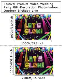 1 件霓虹灯 Let's Glow 摄影背景涂鸦气球旗帜灯光派对横幅 59.1 * 39.4/82.7 * 59.1 英寸新生儿生日室内户外照片背景 - 彩色 - 查看 4