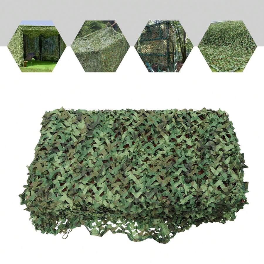 YUNRUX Camouflage Net Army Camouflage Net Hunting Net Sun Protection Camping Camouflage Net 3m*5m - Green - View 1