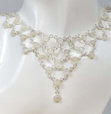 Rainbow Moonstone 925 Sterling Silver Multi Gemstone Designer Necklace ~ Queens Necklace ~ Wedding Jewelry ~ Party Wear Necklace - 彩虹月光石 - 查看 2