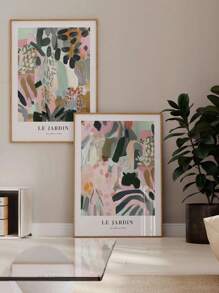 Botanical Wall Art, Flower Market,Pink And Green Wall Art, Abstract, Maximalist, Large, Living Room Decor, Bedroom Decor,Modern Home Decor,No Frame