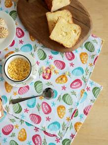 Zestaw kuchennych ręczników i serwetek z nadrukiem w kształcie jajek wielkanocnych, prostokątne ręczniki wielofunkcyjne do mycia naczyń, sprzątania, dekoracji stołu, rekwizytów fotograficznych