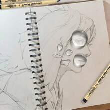 6 支/9 支/12 支轮廓笔、艺术绘图笔、建筑设计笔、素描绘图注射器笔 - 黑色 - 查看 6