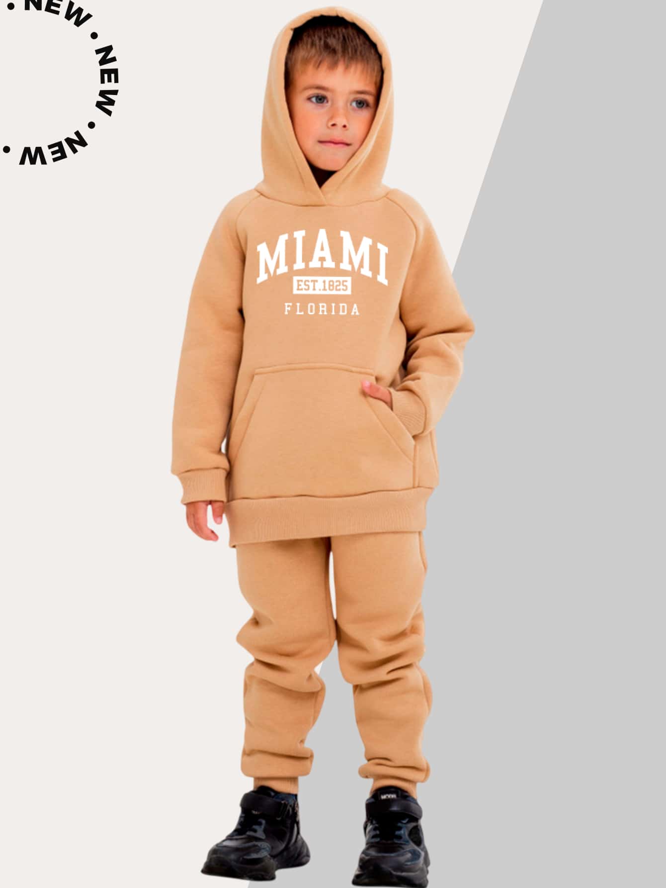 Blusa e Calça de Moletom Louck Abrigo Manga comprida Estampa - Caramelo - Visão 1