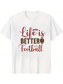 100% Cotton Unisex "Football - Enrichment" T - Shirt - White - View 1