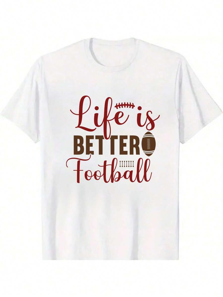 100% Cotton Unisex "Football - Enrichment" T - Shirt - White - View 1