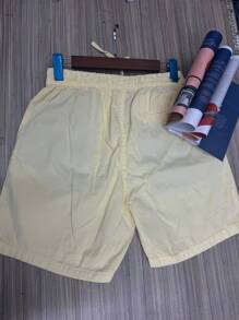 Men's Twill Shorts With Drawstring, Above-The-Knee Model - Amarillo - Ver 2