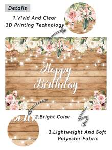 1 Stück Holzboden Blumen Glücklich Geburtstag Fotografie Hintergründe Aquarell Blumenparty Banner 150 x 100 cm/210 x 150 cm/230 x 180 cm, Innen- und Außenbereich Neugeborenen Foto Hintergrund