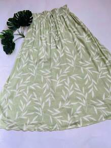 Steve Store Women's Fashion Viscose Fabric Skirt With Lining, Has Pocket And Slit On The Sides - verde bebe - 查看 3