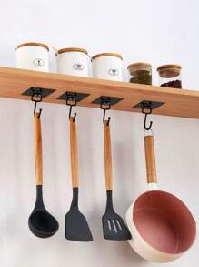 10pcs/Set 5pcs Sticky Wall Damage-Free Hooks, Key Damage-Free Hooks, Clothes Hangers, Bathroom Damage-Free Hooks, Waterproof Adhesive Damage-Free Hooks, Suitable For Bathroom, Bedroom, Entryway