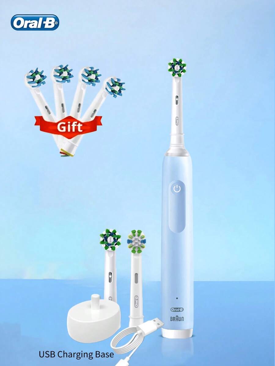 Cepillo de dientes eléctrico recargable Oral-B Pro4 (Pro Ultra), cabezal pequeño redondo, cepillo de dientes oscilante rotatorio, cuidado oral, regalo para novio/novia