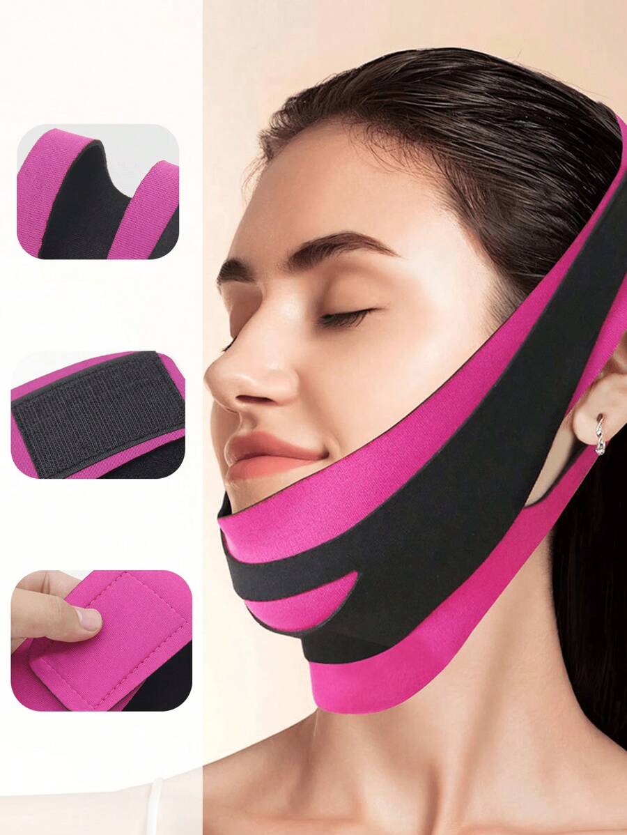 1 件装弹性面部瘦身绷带 V 形脸部塑形器女式下巴脸颊提升带面部抗皱带面部护理超薄工具