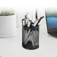 1pc Semi-Circle Magnetic Pen Holder Metal Mesh Pen Holder