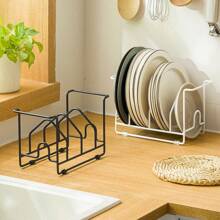 Escurridor de platos de metal Escurridor sobre el fregadero Rejilla para cubrir platos Rejilla para escurrir platos Rejilla para platos de hierro Vaso para platos Bandeja de secado Cesta de drenaje - Blanco - Ver 9