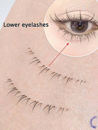 Outopen Bottom Lashes 5 Pairs Clear Band Wispy Natural Look Lashes Japanese Manga Style Spiky Anime Lower Lashes Dramatic DIY Cosplay Bottom Eyelashes Reusable Strip Lashes, Lashes, Eyelashes, Fake Lashes