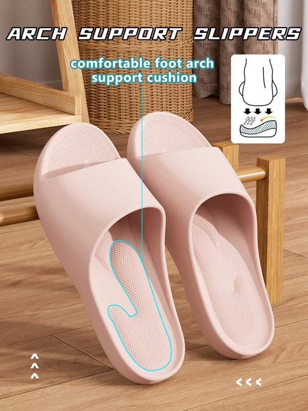 Chanclas de masaje rosas, sandalias suaves y cómodas para mujer, con soporte para el arco, material de EVA, de fácil deslizamiento, para el verano