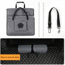 Pet Dog Car Seat,Portable Foldable Waterproof Pet Travel Bags,Removable Backseat Dog Hammock With Breathable Mesh For Car SUV Truck Back Seat - Grey - View 4