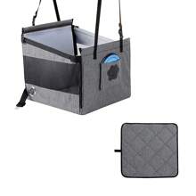 Pet Dog Car Seat,Portable Foldable Waterproof Pet Travel Bags,Removable Backseat Dog Hammock With Breathable Mesh For Car SUV Truck Back Seat - Grey - View 6