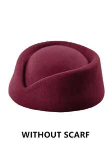 1Sets Stewardess Hat With Scarf (Some Style Without Scarf) Flight Attendant Cap Felt Pillbox Hats Air Hostess Retro Fedoras Cap Beret Hat Cosplay Costume Party Accessories For Women Lady Gift.