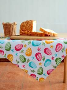 Zestaw kuchennych ręczników i serwetek z nadrukiem w kształcie jajek wielkanocnych, prostokątne ręczniki wielofunkcyjne do mycia naczyń, sprzątania, dekoracji stołu, rekwizytów fotograficznych