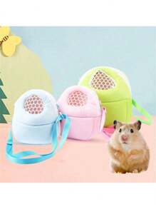 1pc Small Pet Carrier, Hamster Mesh Breathable Shoulder Bag, Portable Outdoor Tote - Multicolor - View 12