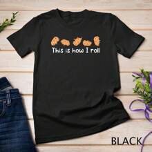 Capybara Lover Kids This Is How I Roll Capybara T-Shirt - 黑色 - 查看 1