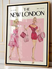 Affiche vintage de mode, couverture de magazine, imprimés girly rétro, impression murale des années 70, art mural esthétique, art preppy, art mural rose, décoration mignonne, décoration moderne de la maison, pour le salon, la chambre à coucher, sans cadre