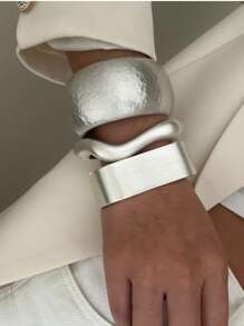 时尚欧美液态金属皱纹手链，光滑闪亮弹力弹簧手链