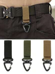 Men's Waist Accessories Outdoor Camping Belt Gear Clip Nylon Key Ring Holder Outdoor Hiking Hook Buckle Utility Hanger Compatible