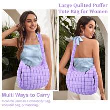 Oversized Ruched Bag Quilted Pattern Minimalist,Solid Color Pleated Puffy Cloud Shoulder Bag, Fashionable And Practical For Women, Simple And Large-Capacity,Can Be Worn Crossbody, Zip Closure