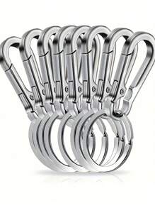 4/8/12pcs Mountaineering Carabiner Keychains Metal Climbing Carabiner Shaped Keyring Keychain Clip Hook Storage Box For Men Car Keychain Finder Travel Essentials