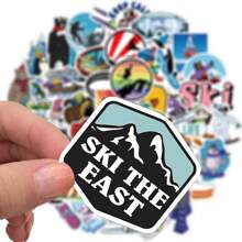50 Ski Graffiti-stickers, te gebruiken voor bagage, motorfietsen, koffers, notitieboekdecoratie, doe-het-zelf-knutselwerkjes, multifunctionele stickers, kinderen, tieners, volwassenen, waterflessen, skateboardstickers