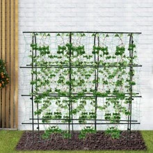 Gartenbogen, Gartenspalier für Kletterpflanzen, Kletterspalier mit Netz, Metallspalier für Gemüse, Obst und Blumen