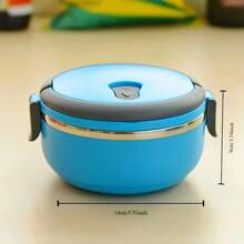 Stainless Steel Round Lunch Box, Portable Insulated Food Storage Container With Lid And Handle, Easy To Clean, Suitable For Office, School, Camping, And Outdoor Use, Suitable For Students And Office Workers - No Power Needed