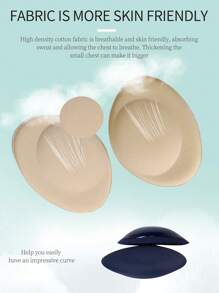 2 pares de rellenos para sujetador, almohadillas adhesivas push-up, levantamiento de senos de silicona impermeables para mujeres en trajes de baño, bikinis, vestidos, en colores beige y negro - Multicolor - Ver 4
