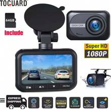 TOGUARD 1080P Front And Rear Dual Dash Cam Car Driving Video Recorder Camera 64G - 1 - View 1