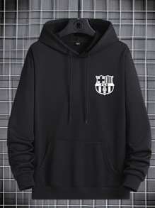 Barcelona European Team Sweatshirt Basic Casual Cotton Jacket - 黑色 - 查看 1