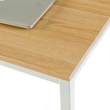ZINUS Jennifer 55 Inch White Frame Desk, Computer Workstation, Office Desk, Dining Table, Easy Assembly, Natural - 白色鏡框和自然上衣 - 查看 5