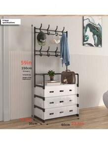 1 pieza Estante multiusos y versátil, antipolvo, adecuado para ropa, sombreros y zapatos, talla grande grueso y estable, fácil de instalar/desmontar, portátil, para sala de estar, dormitorio, oficina, dormitorio universitario - Multicolor - Ver 11