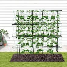 Gartenbogen, Gartenspalier für Kletterpflanzen, Kletterspalier mit Netz, Metallspalier für Gemüse, Obst und Blumen