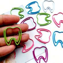 20pcs Colorful Tooth-Shaped Paper Clips,Dental-Shaped Paper Clips- Fun Office Supplies For Dentists & Bookmarks, Cute Tooth Design Document Organizers Gifts - Multicolor - View 5