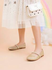 Girls Mary Jane Dress Shoes Ballerina Flats For Wedding, Party (Toddler/Little Kid/Big Kid) - 黃色 - 查看 2