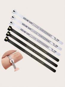 3PCS Ring Size Hand Measure Tool, Reusable Finger Plastic Ring Sizer, Jewelry Size Gauge Tape Measure, For Home, Sewing, DIY, Ring
