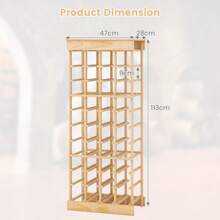 40-Bottle Freestanding Wine Rack Wine Storage Shelf With Tabletop 10-Tier Solid Wood Bar Bottle Holder - Khaki - View 4