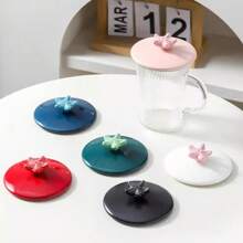 新款自创通用陶瓷海星盖玻璃盖茶杯盖大口径陶瓷杯防尘盖耐高温陶瓷杯盖 - 彩色 - 查看 4