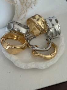 时尚欧美液态金属皱纹手链，光滑闪亮弹力弹簧手链