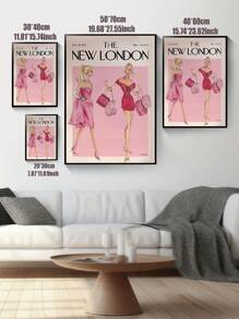 Affiche vintage de mode, couverture de magazine, imprimés girly rétro, impression murale des années 70, art mural esthétique, art preppy, art mural rose, décoration mignonne, décoration moderne de la maison, pour le salon, la chambre à coucher, sans cadre