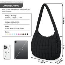 Oversized Ruched Bag Quilted Pattern Minimalist,Solid Color Pleated Puffy Cloud Shoulder Bag, Fashionable And Practical For Women, Simple And Large-Capacity,Can Be Worn Crossbody, Zip Closure